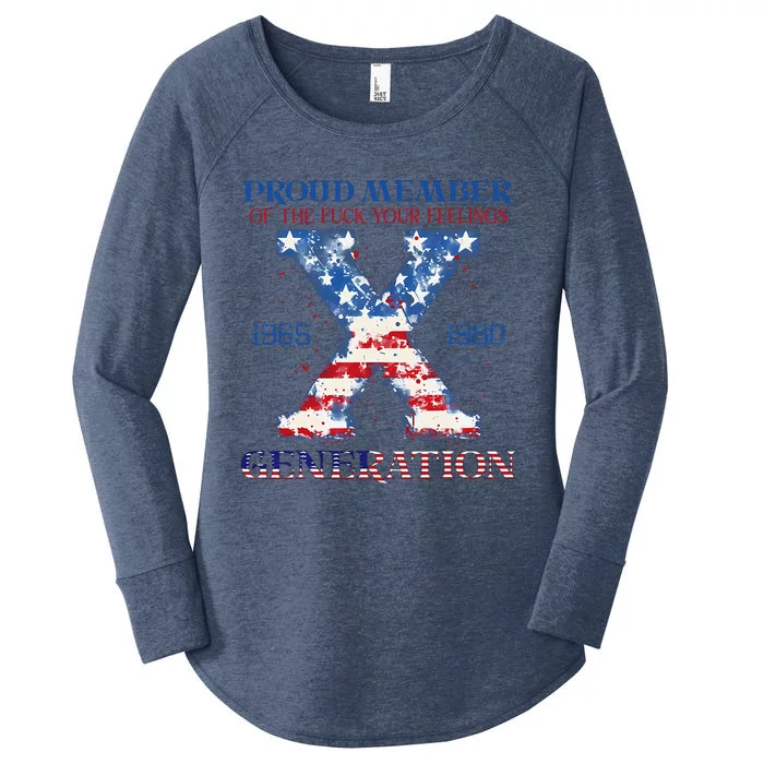 Proud Member Of The Fuck Your Feelings Gen X Usa 4th Of July Women's Perfect Tri Tunic Long Sleeve Shirt