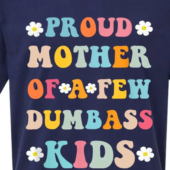 Proud Mother Of A Few Dumbass Stepmom Mothers Day Sueded Cloud Jersey T-Shirt