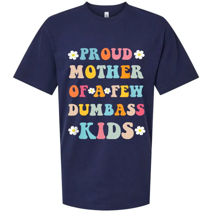 Proud Mother Of A Few Dumbass Stepmom Mothers Day Sueded Cloud Jersey T-Shirt