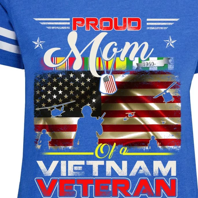 Proud Mom Of Vietnam Veteran Cool Gift Funny Gift Enza Ladies Jersey Football T-Shirt