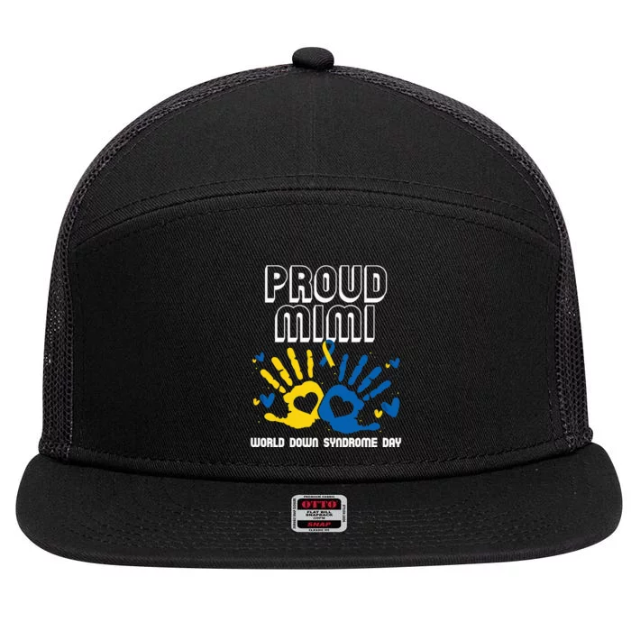 Proud Mimi Of Down Syndrome Family Awareness Matching 7 Panel Mesh Trucker Snapback Hat