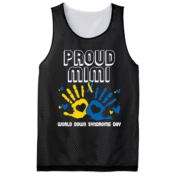 Proud Mimi Of Down Syndrome Family Awareness Matching Mesh Reversible Basketball Jersey Tank