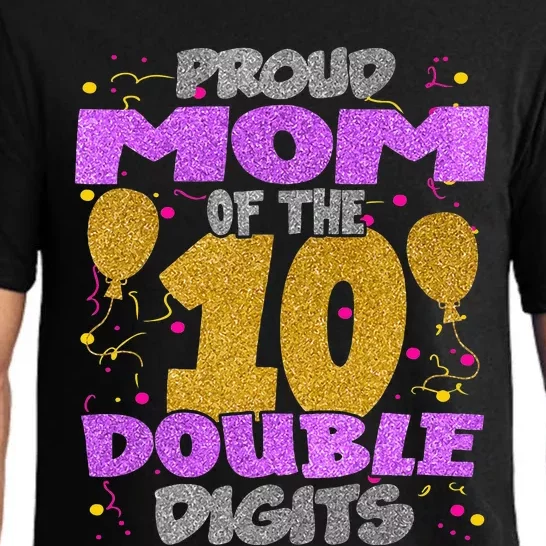 Proud Mom Of The Double Digits 10th Birthday 10 Yrs Kids Pajama Set