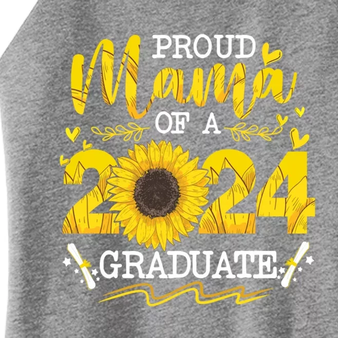 Proud Mama Of A Class 2024 Graduate Funny Gift Sunflower Senior Gift Women’s Perfect Tri Rocker Tank