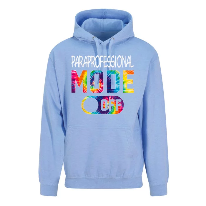 Paraprofessional Mode Off Last Day Of School Tie Dye Summer Unisex Surf Hoodie