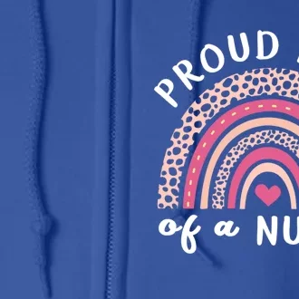 Proud Mom Of A Nurse Rainbow Mothers Day Nurse Mom Gift Full Zip Hoodie