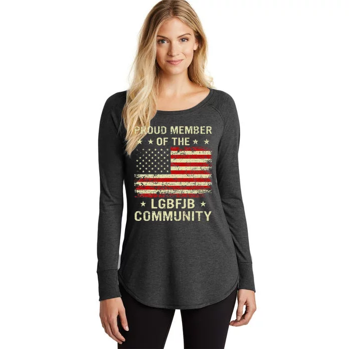 Proud Member Of Lgbfjb Community Anti Biden Us Flag Women's Perfect Tri Tunic Long Sleeve Shirt