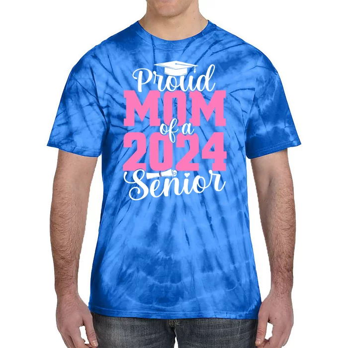 Proud Mom Of A Class 2024 Graduate Gift Mommy Senior 24 Gift Tie-Dye T-Shirt