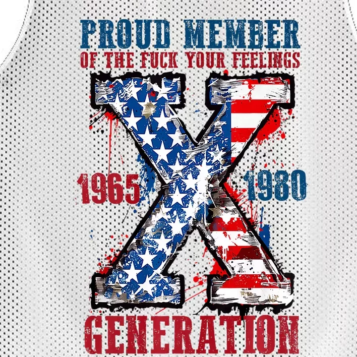 Proud Member Of The Fuck Your Feeling Generation X Mesh Reversible Basketball Jersey Tank