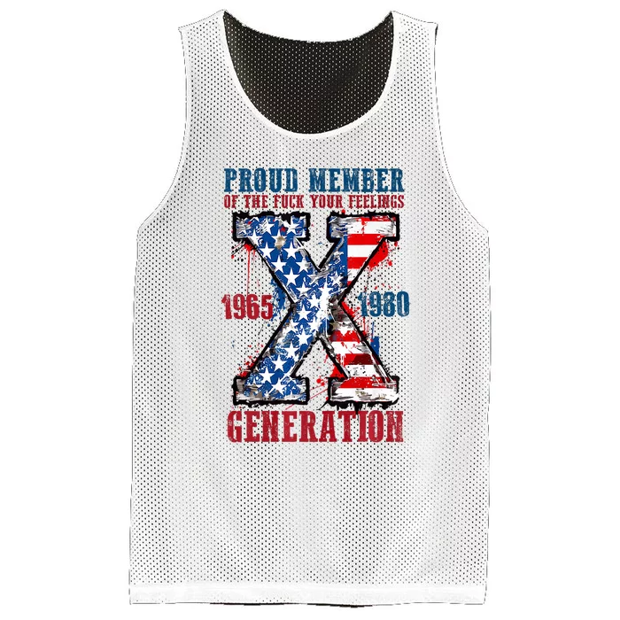 Proud Member Of The Fuck Your Feeling Generation X Mesh Reversible Basketball Jersey Tank