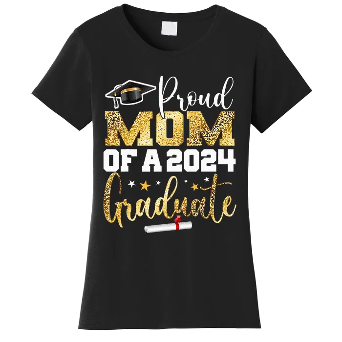 Proud Mom Of A 2024 Graduate Class Senior Graduation Mother Women's T-Shirt