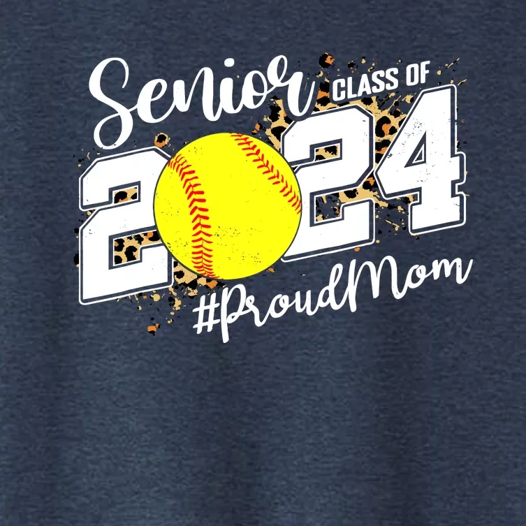 Proud Mom Of A 2024 Senior Graduate Class 2024 Softball Women's Crop Top Tee