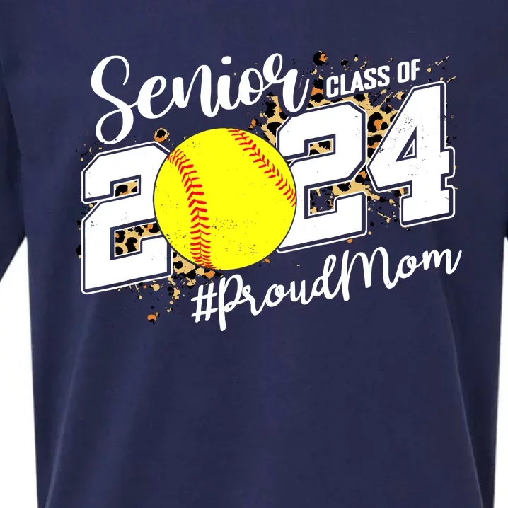 Proud Mom Of A 2024 Senior Graduate Class 2024 Softball Sueded Cloud Jersey T-Shirt