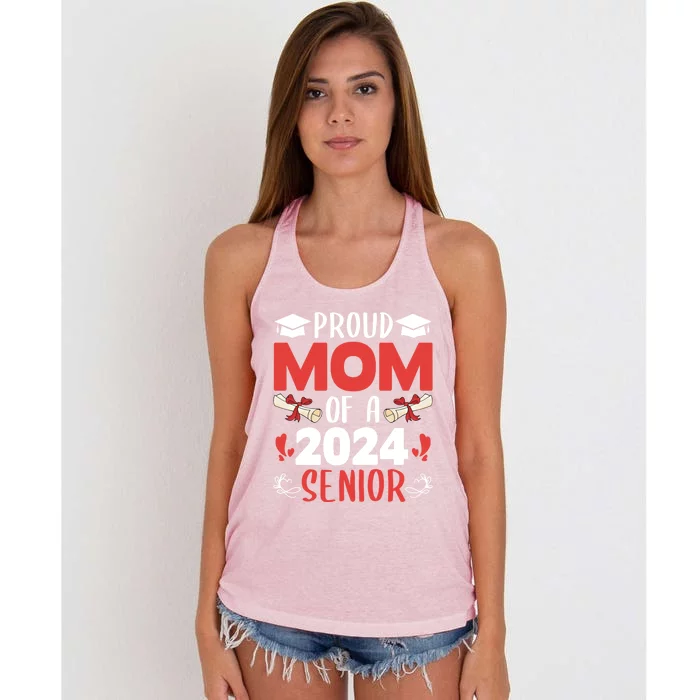 Proud Mom Of A 2024 Senior Cute Gift Graduation 2024 Mommy Gift Cute Gift Women's Knotted Racerback Tank