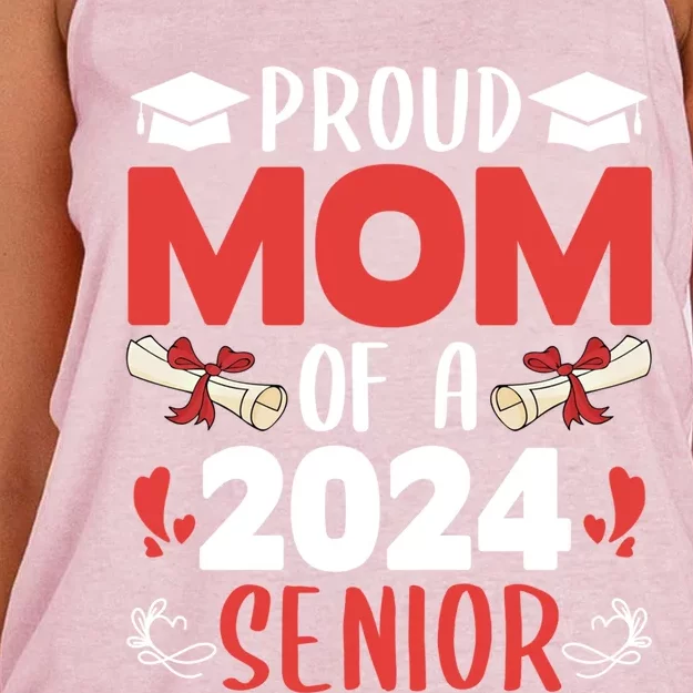 Proud Mom Of A 2024 Senior Cute Gift Graduation 2024 Mommy Gift Cute Gift Women's Knotted Racerback Tank