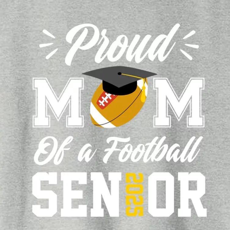 Proud Mom Of A Football Senior 2025 Mom Graduation Funny Gift Meaningful Gift Women's Crop Top Tee