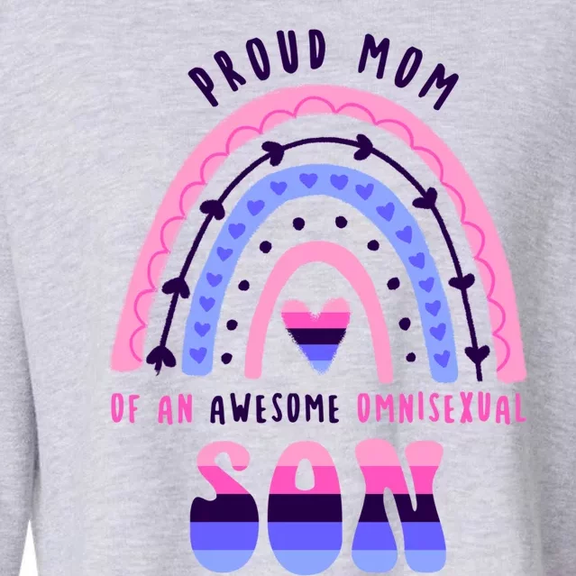 Proud Mom Omnisexual Son Gift Cropped Pullover Crew