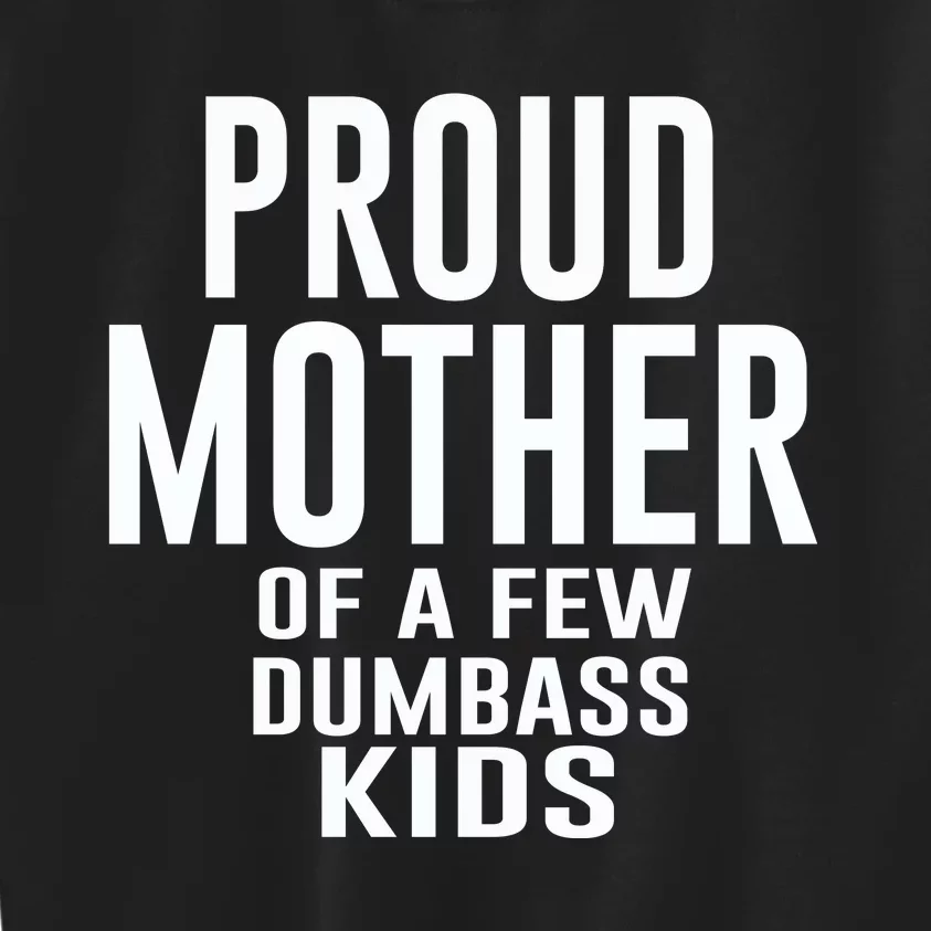 Proud Mother Of A Few Dumbass Kids Kids Sweatshirt