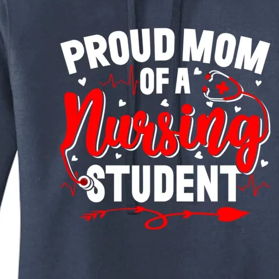 Proud Mom Of A Nursing Student Rn Daughter Nurses Mom Great Gift Women's Pullover Hoodie