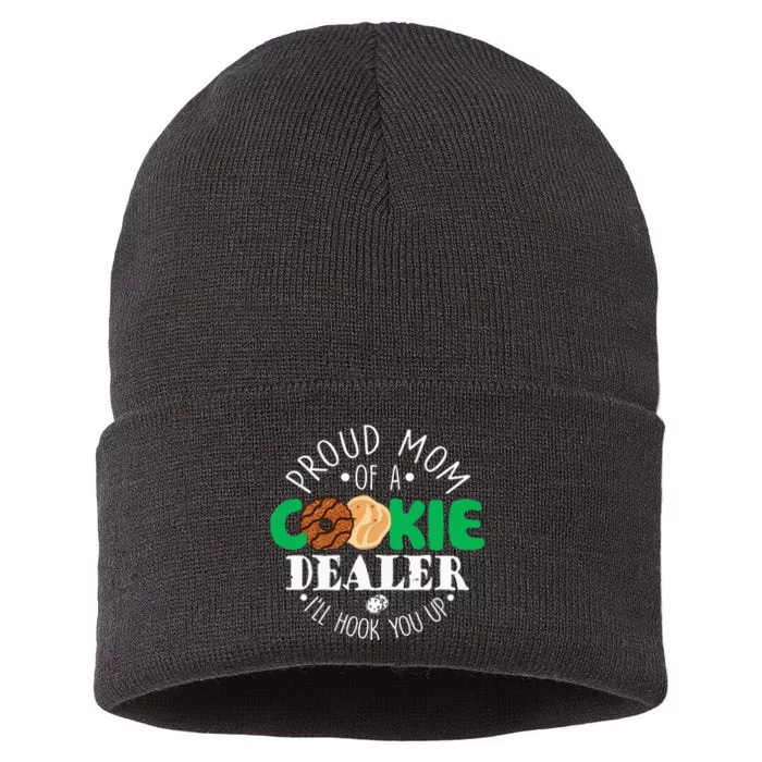 Proud Mom Of A Cookie Dealer Girl Troop Leader Matching Sustainable Knit Beanie