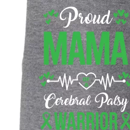 Proud Mama Of Cp Warrior Cerebral Palsy Awareness Gift Doggie 3-End Fleece Hoodie