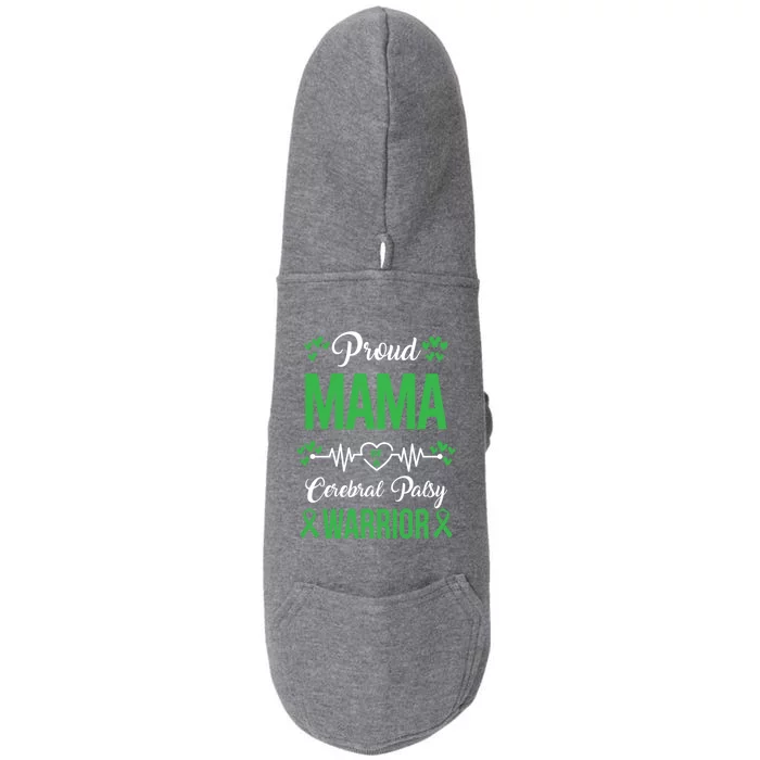 Proud Mama Of Cp Warrior Cerebral Palsy Awareness Gift Doggie 3-End Fleece Hoodie