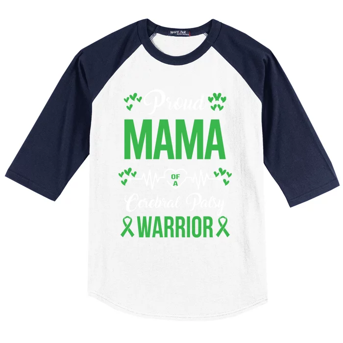 Proud Mama Of Cp Warrior Cerebral Palsy Awareness Gift Baseball Sleeve Shirt