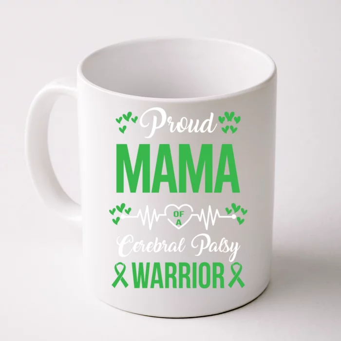 Proud Mama Of Cp Warrior Cerebral Palsy Awareness Gift Front & Back Coffee Mug