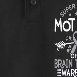 Proud Mom Of Brain Tumor Fighter Mom Brain Cancer Awareness Dry Zone Grid Performance Polo