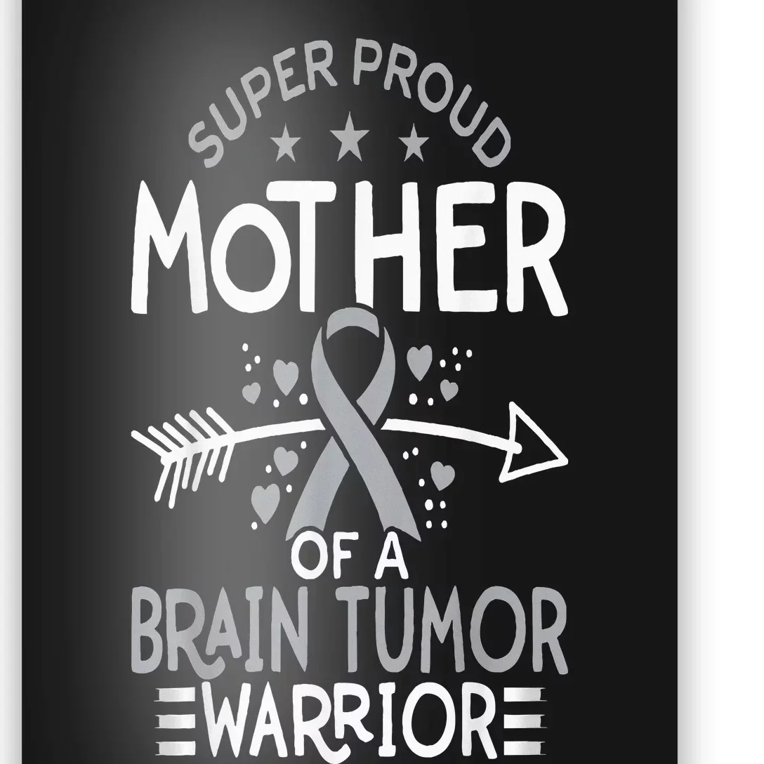 Proud Mom Of Brain Tumor Fighter Mom Brain Cancer Awareness Poster