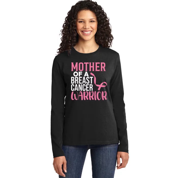 Proud Mother Of A Breast Cancer Warrior Ladies Long Sleeve Shirt