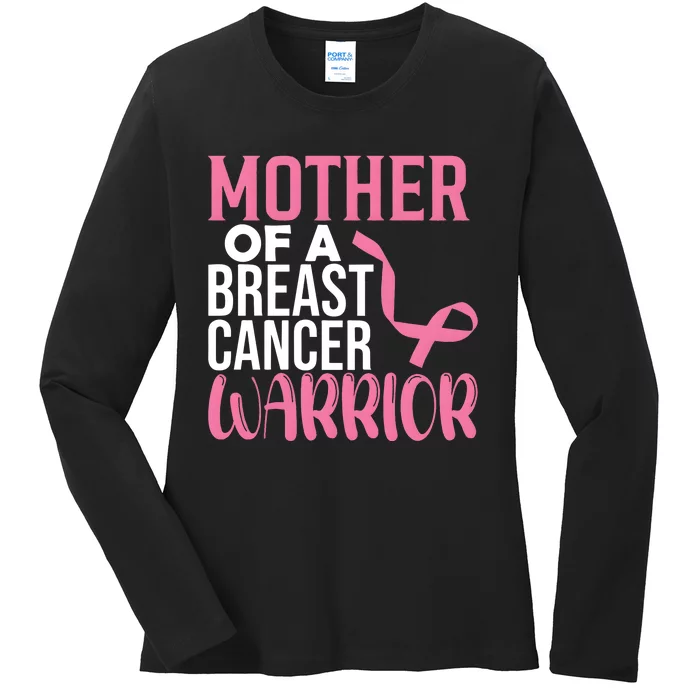 Proud Mother Of A Breast Cancer Warrior Ladies Long Sleeve Shirt