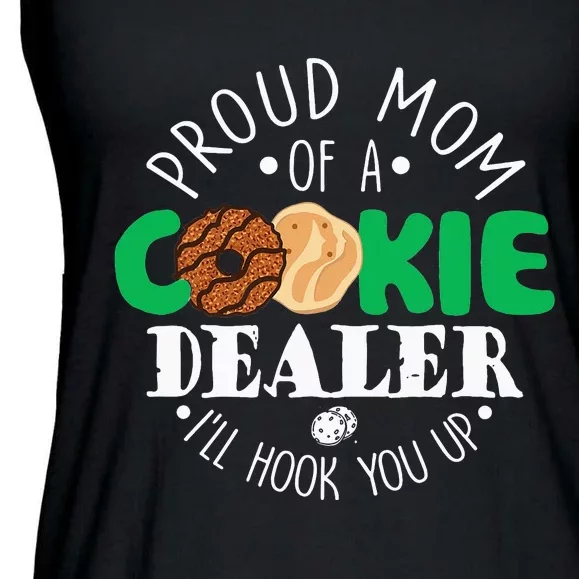 Proud Mom Of A Cookie Dealer  Troop Leader Matching Ladies Essential Flowy Tank