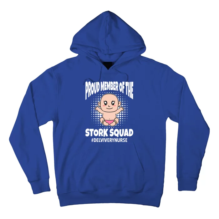 Proud Member Of The Stork Squad Delivery Nurse Funny Gift Hoodie