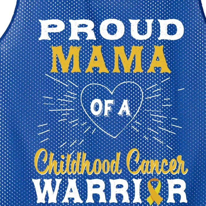 Proud Mama Of A Hood Cancer Warrior Awareness Gift Mesh Reversible Basketball Jersey Tank