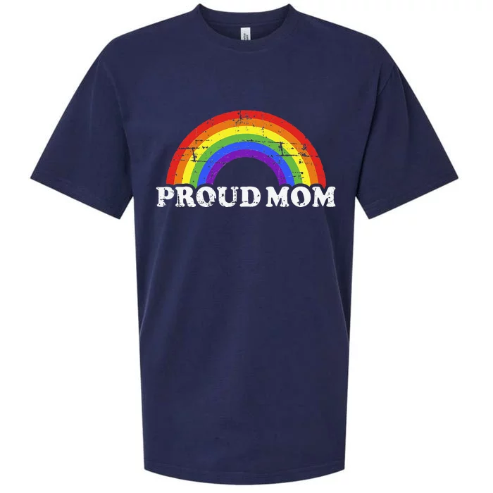 Proud Mom Of Gay Or Lesbian Son Or Daughter With Rainbow Gift Sueded Cloud Jersey T-Shirt