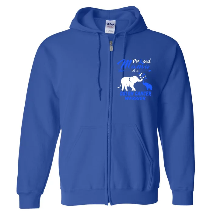 Proud Mama Of A Colon Cancer Warrior Gift Full Zip Hoodie