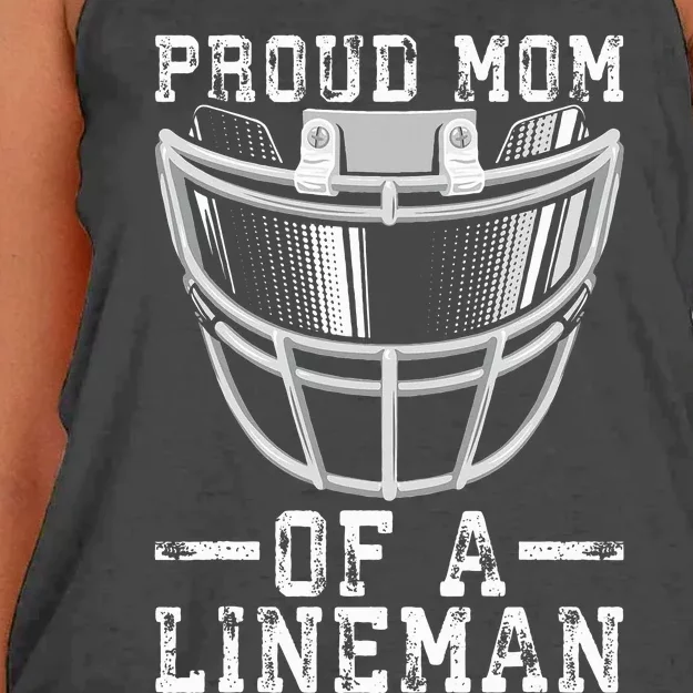 Proud Mom Of A Lineman Football Women's Knotted Racerback Tank