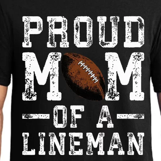 Proud Mom Of A Lineman Football Pajama Set