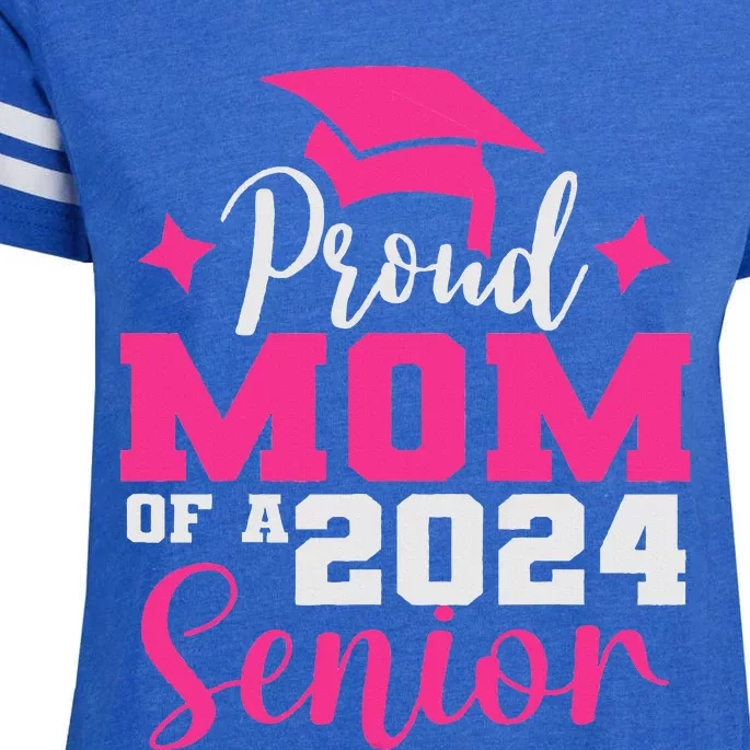 Proud Mom Of 2024 Graduate Senior Mother College Graduation Enza Ladies Jersey Football T-Shirt