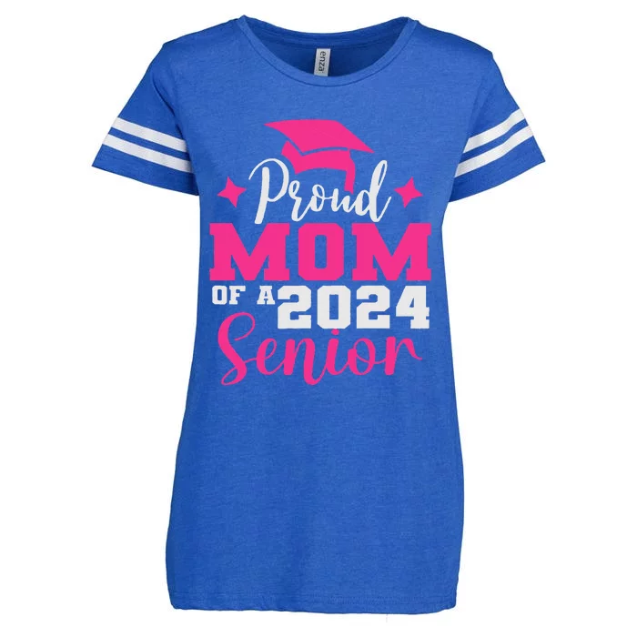 Proud Mom Of 2024 Graduate Senior Mother College Graduation Enza Ladies Jersey Football T-Shirt