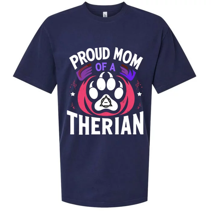 Proud Mom Of A Therian Furries Otherkin Nonhu Fursona Gift Sueded Cloud Jersey T-Shirt