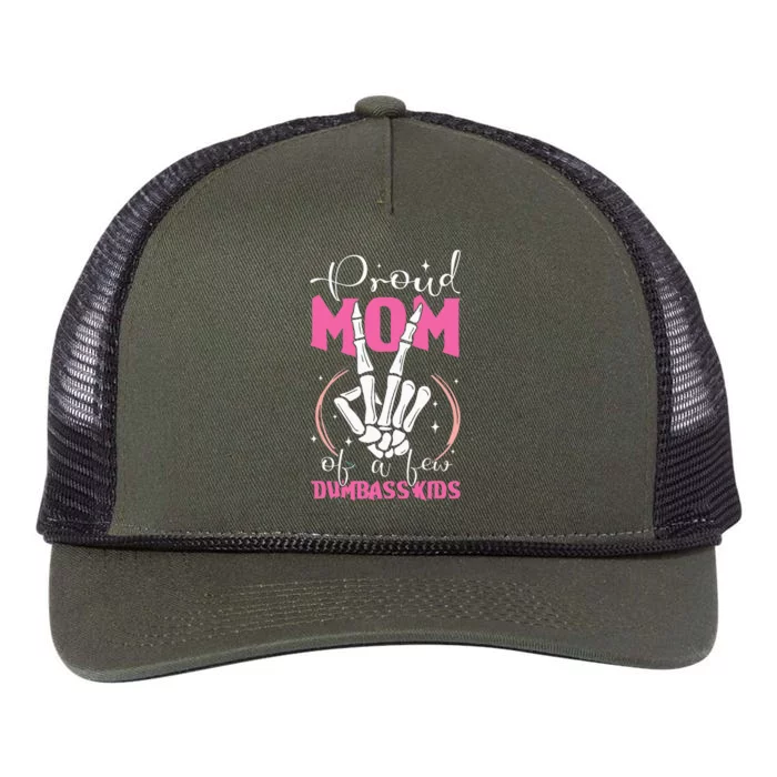 Proud Mother Of A Few Dumbass Retro Rope Trucker Hat Cap