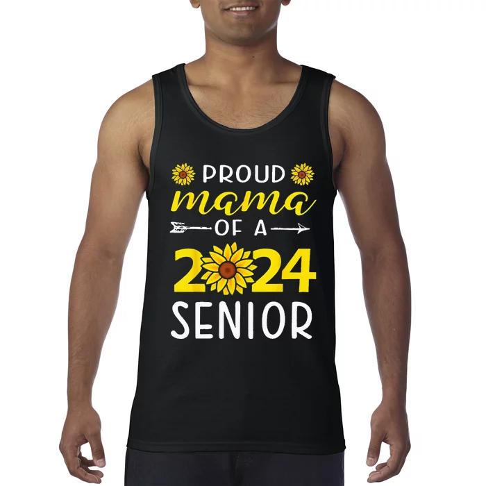 Proud Mama Of A 2024 Senior Sunflower Graduation Party Tank Top