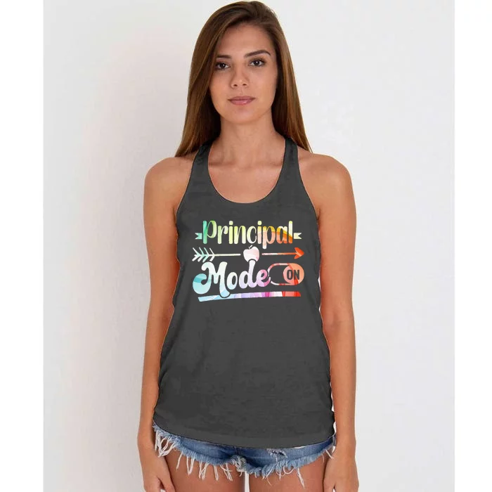 Principal Mode On School Principal Women's Knotted Racerback Tank