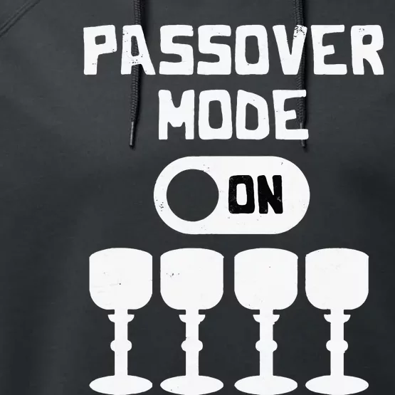 Passover Mode On Pesach Vacation Four Cups Matzah Matzo Performance Fleece Hoodie