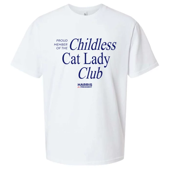 Proud Member Of The Childless Cat Lady Club Sueded Cloud Jersey T-Shirt