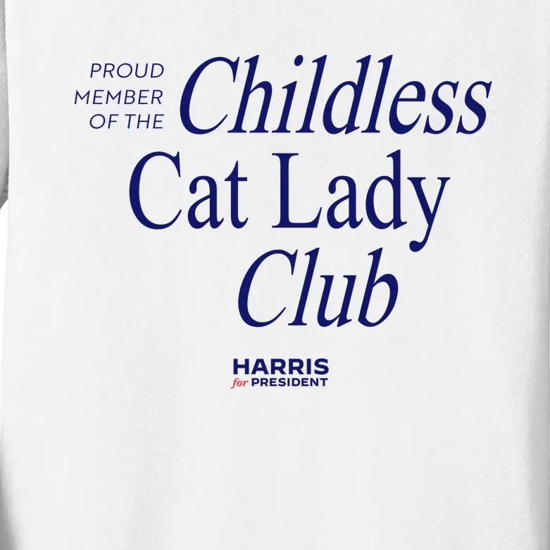 Proud Member Of The Childless Cat Lady Club Kids Long Sleeve Shirt