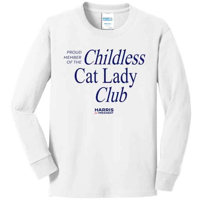 Proud Member Of The Childless Cat Lady Club Kids Long Sleeve Shirt