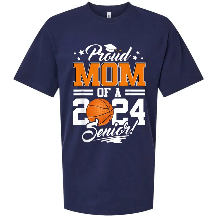 Proud Mom Of A 2024 Senior Graduate Basketball Sueded Cloud Jersey T-Shirt